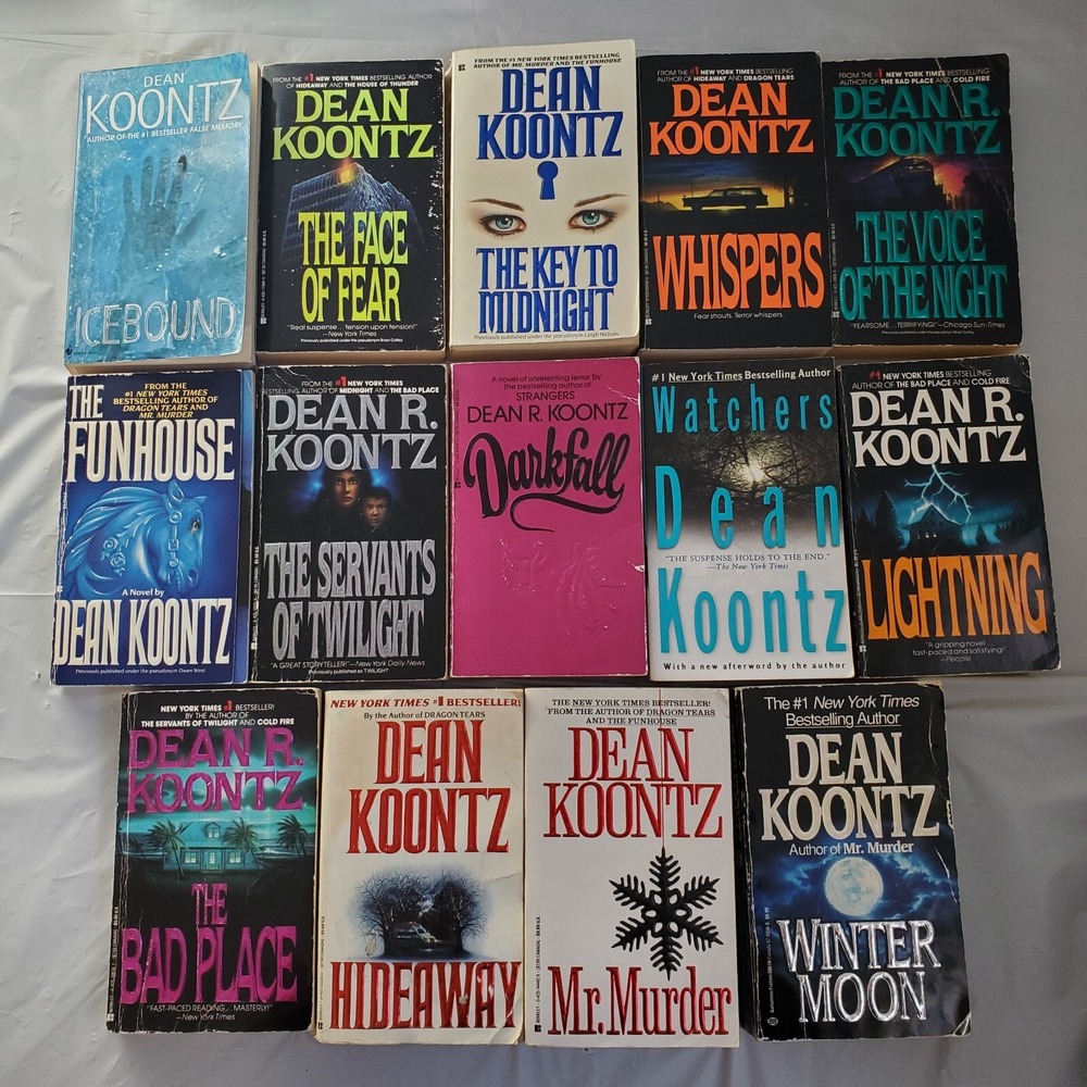 Dean Koontz Books Lot of 14 Paperback Various Titles Icebound to Winter Moon